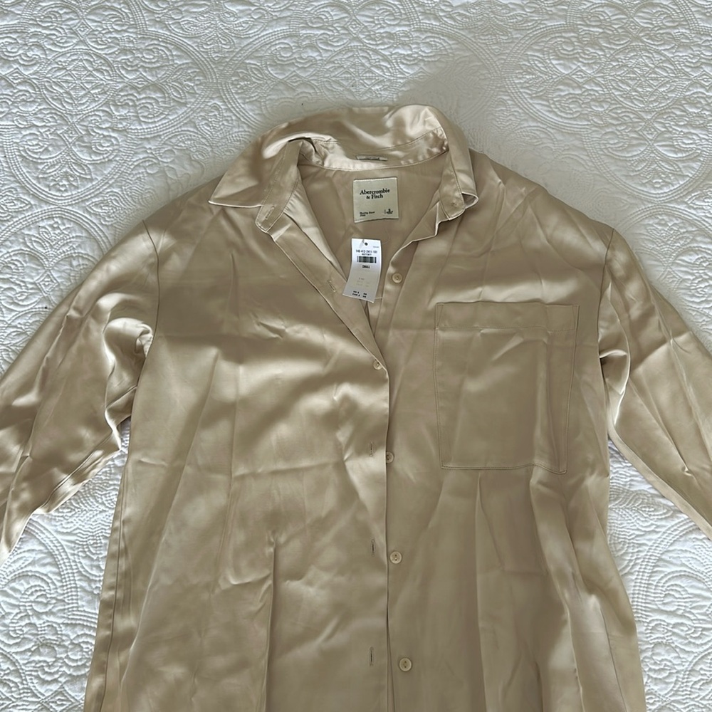 Oversized satin button down
